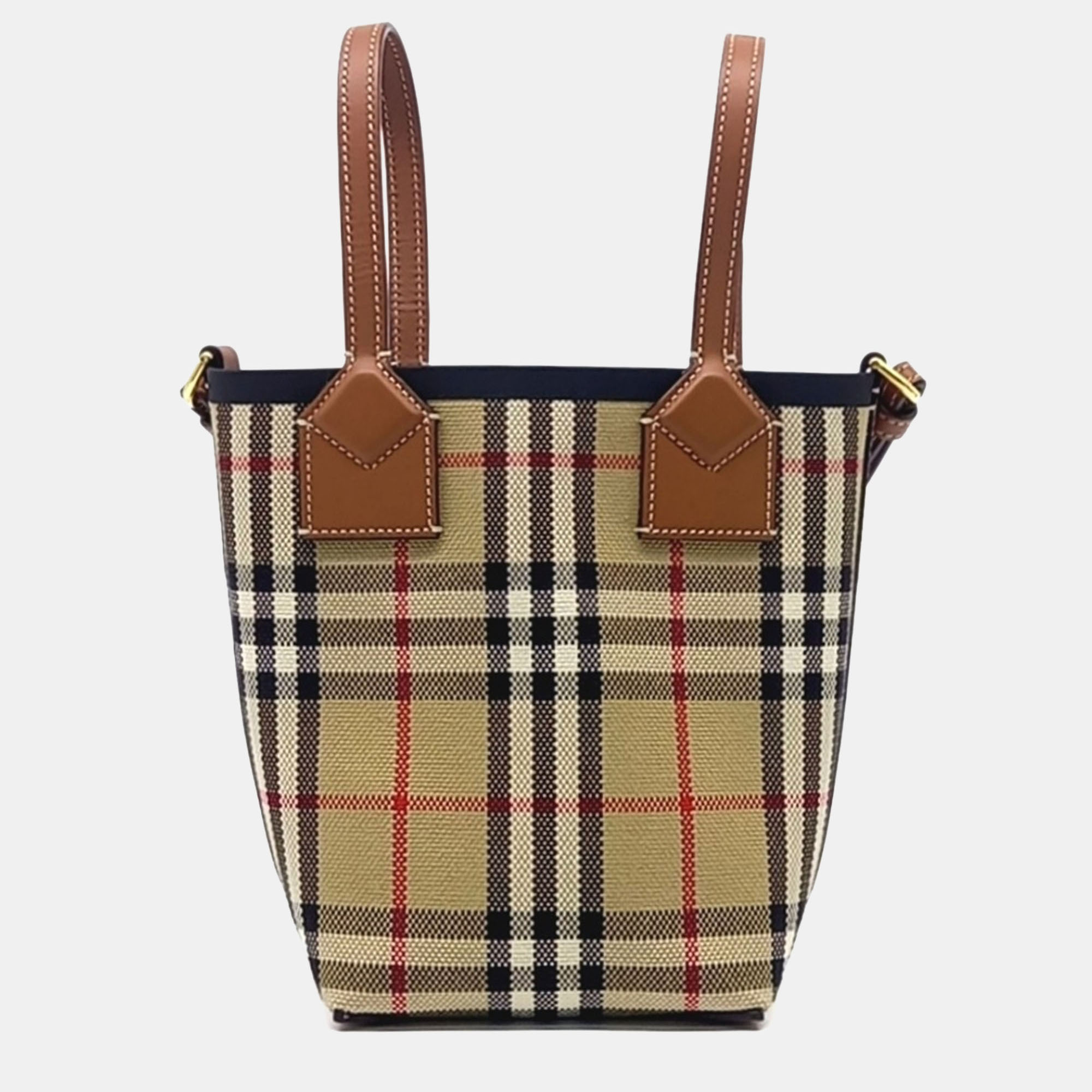 

Burberry Brown Canvas Bucket Tote and Crossbody Bag
