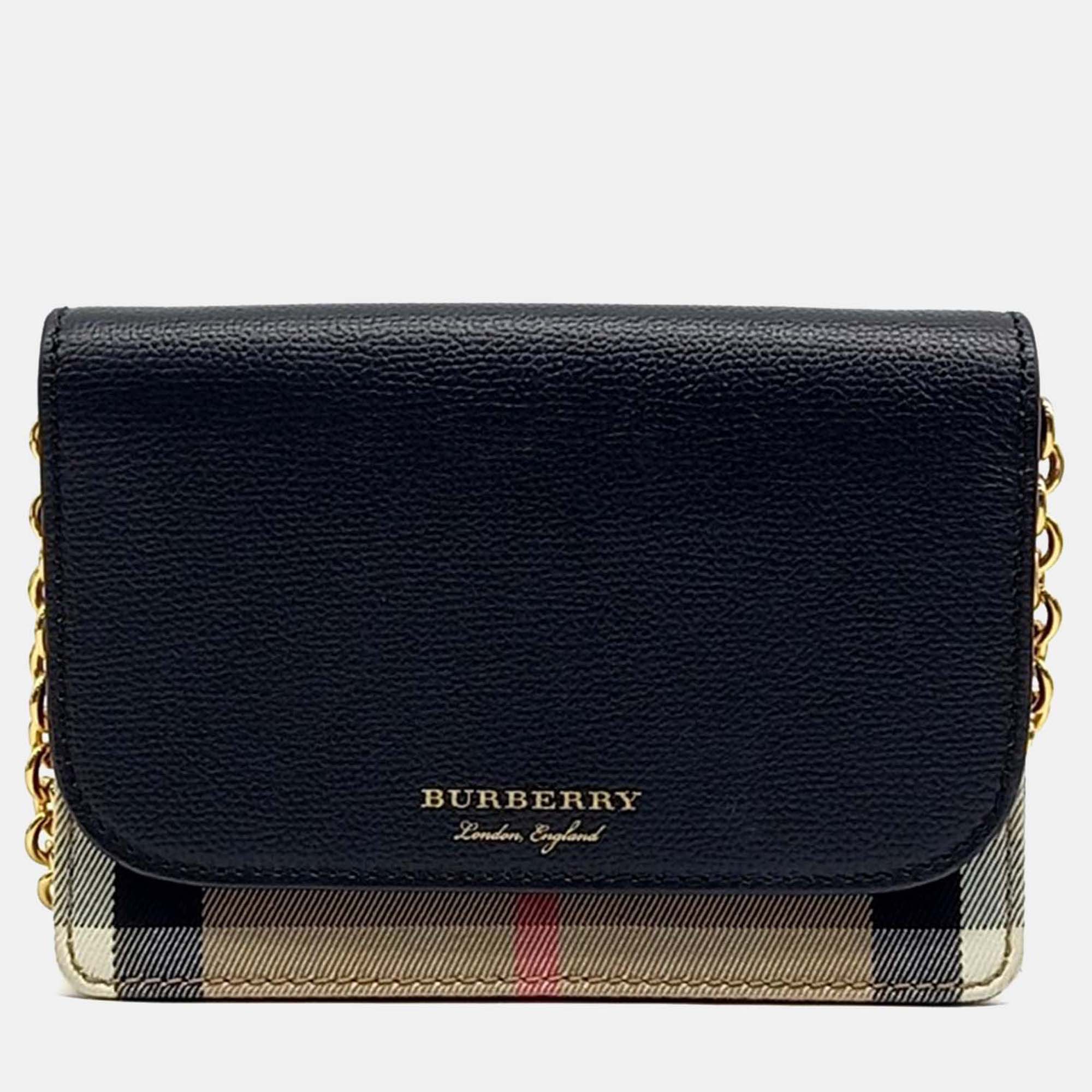 

Burberry Beige Black Canvas and Leather Hampshire Mini Crossbody Bag