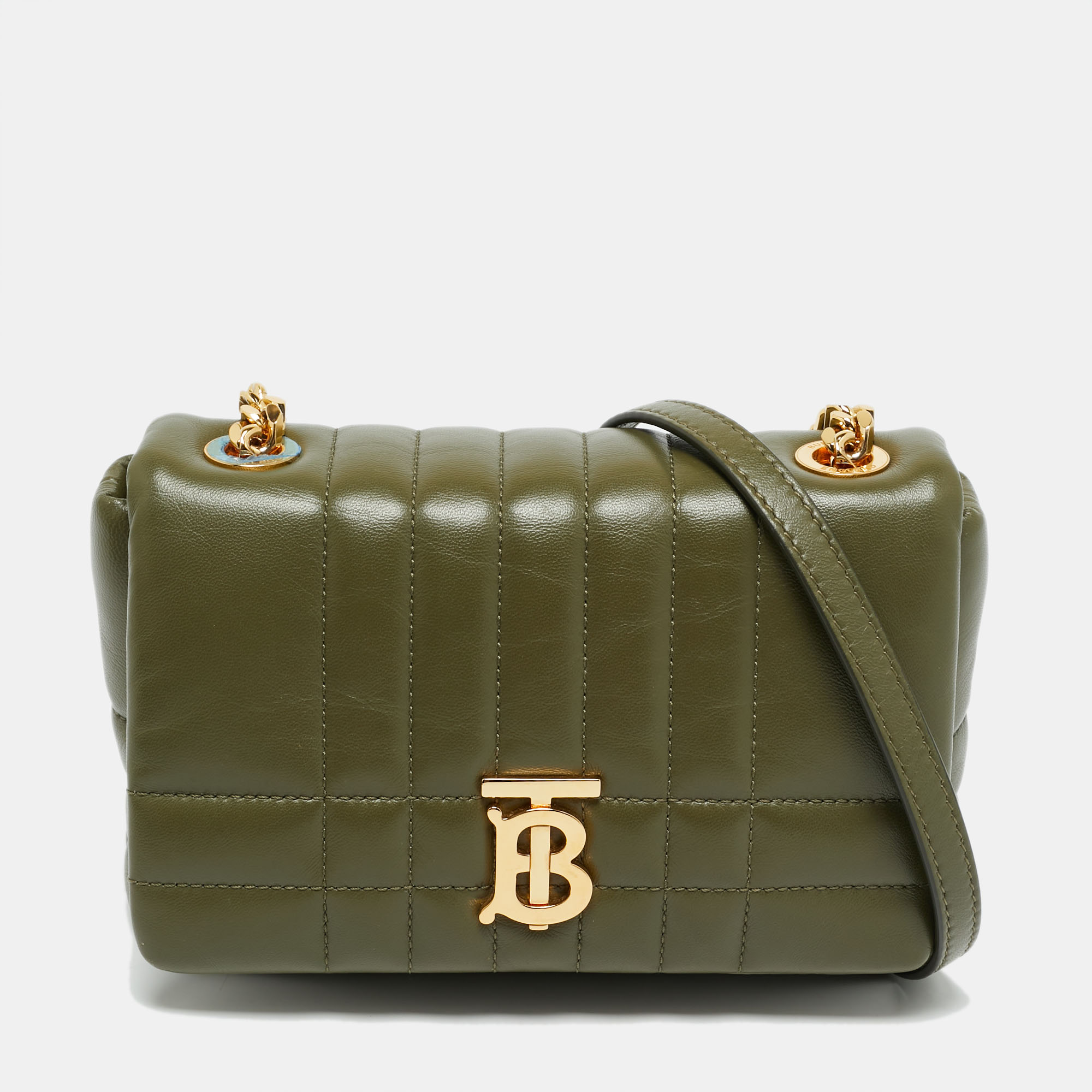 

Burberry Lola  Olive Green Quilted Leather Crossbody Bag
