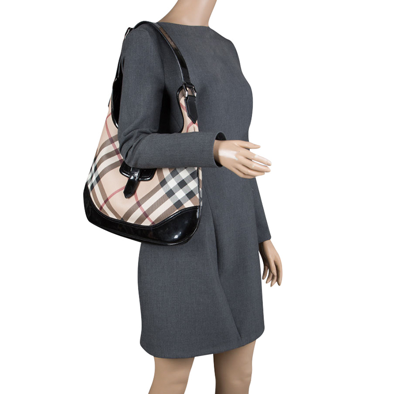 

Burberry Black Nova Check PVC Brooke Hobo