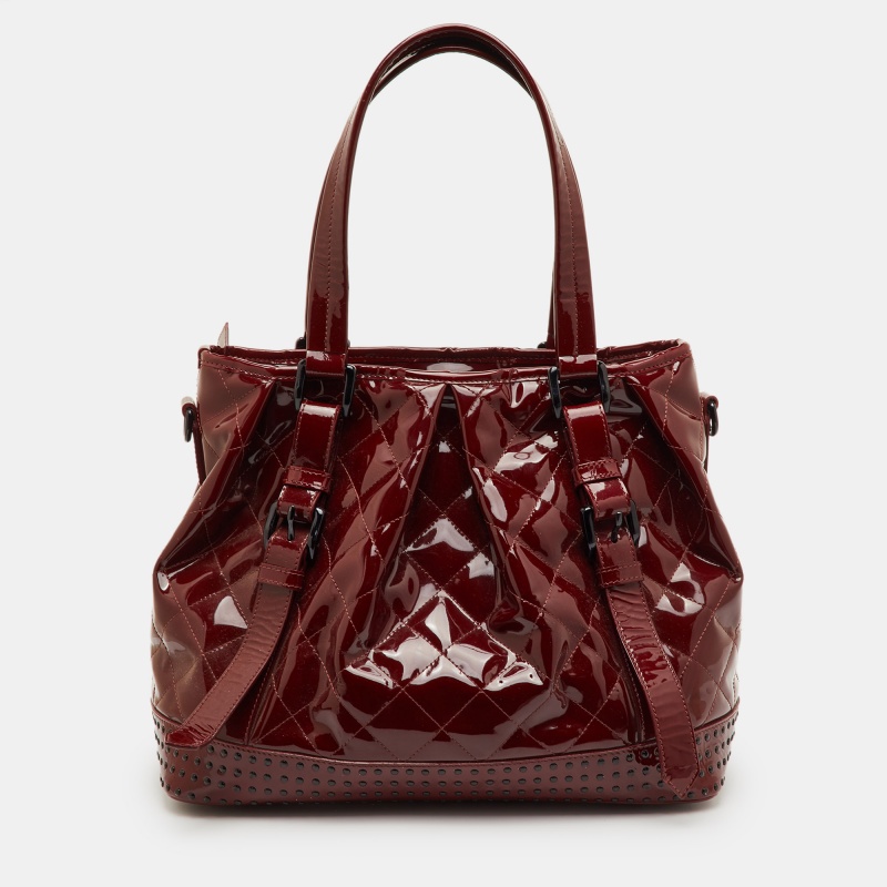 

Burberry Lowry Red Patent Leather Tote