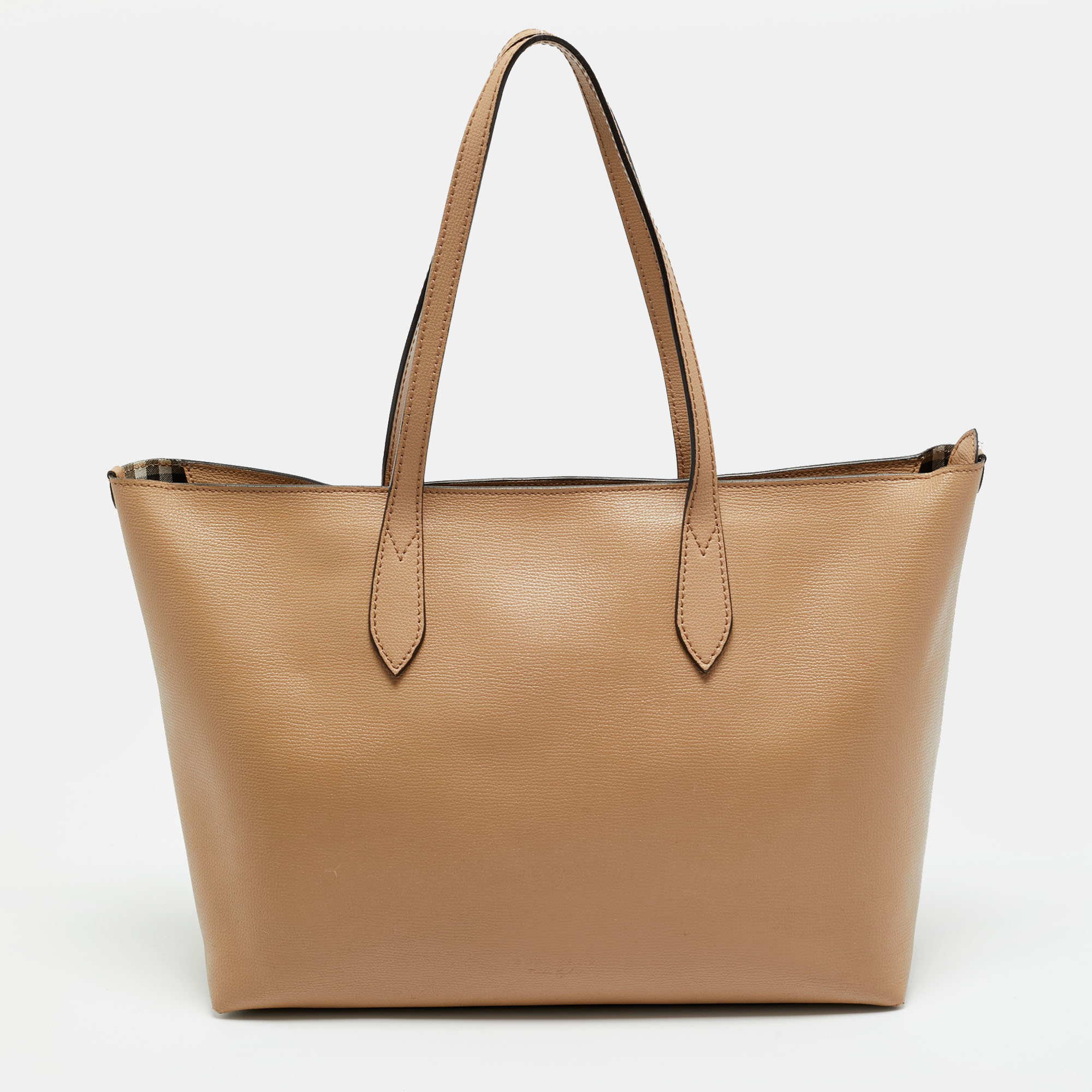 

Burberry Beige Haymarket Fabric and Leather Tote