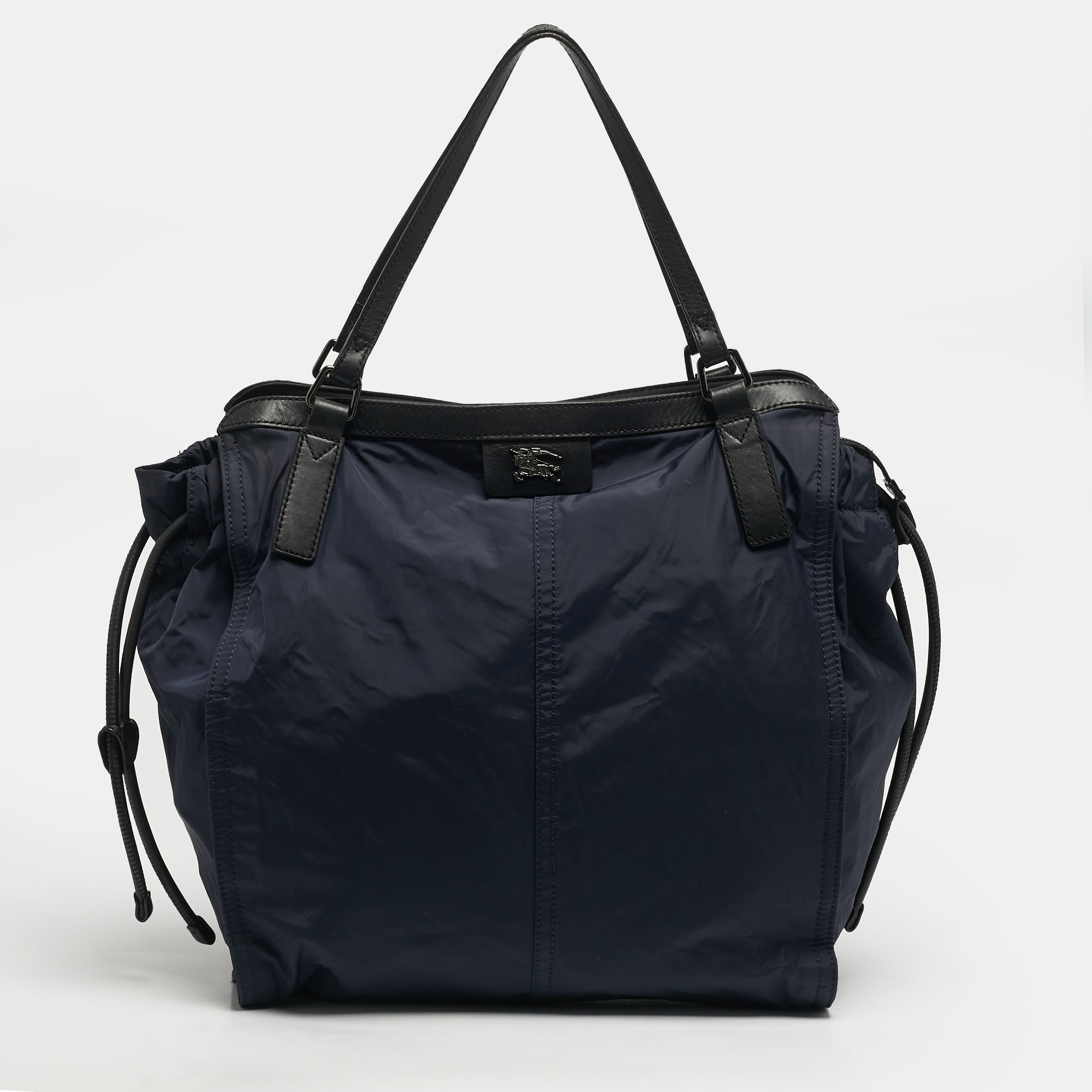 

Burberry Buckleigh Navy Blue/Black Leather and Nylon Tote