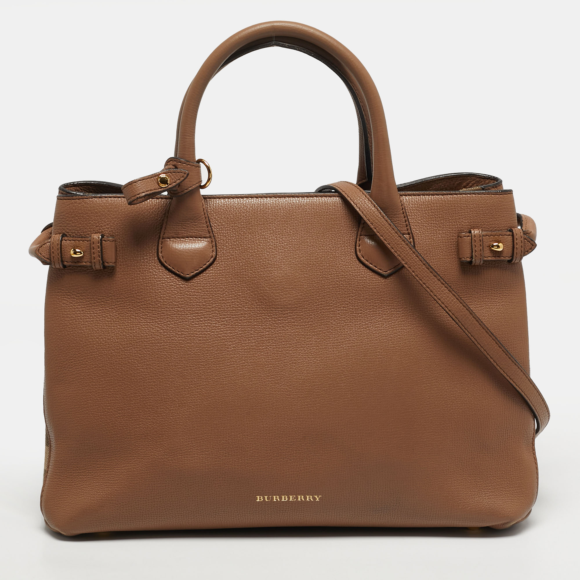 

Burberry Banner  Beige House Check Canvas and Leather Tote