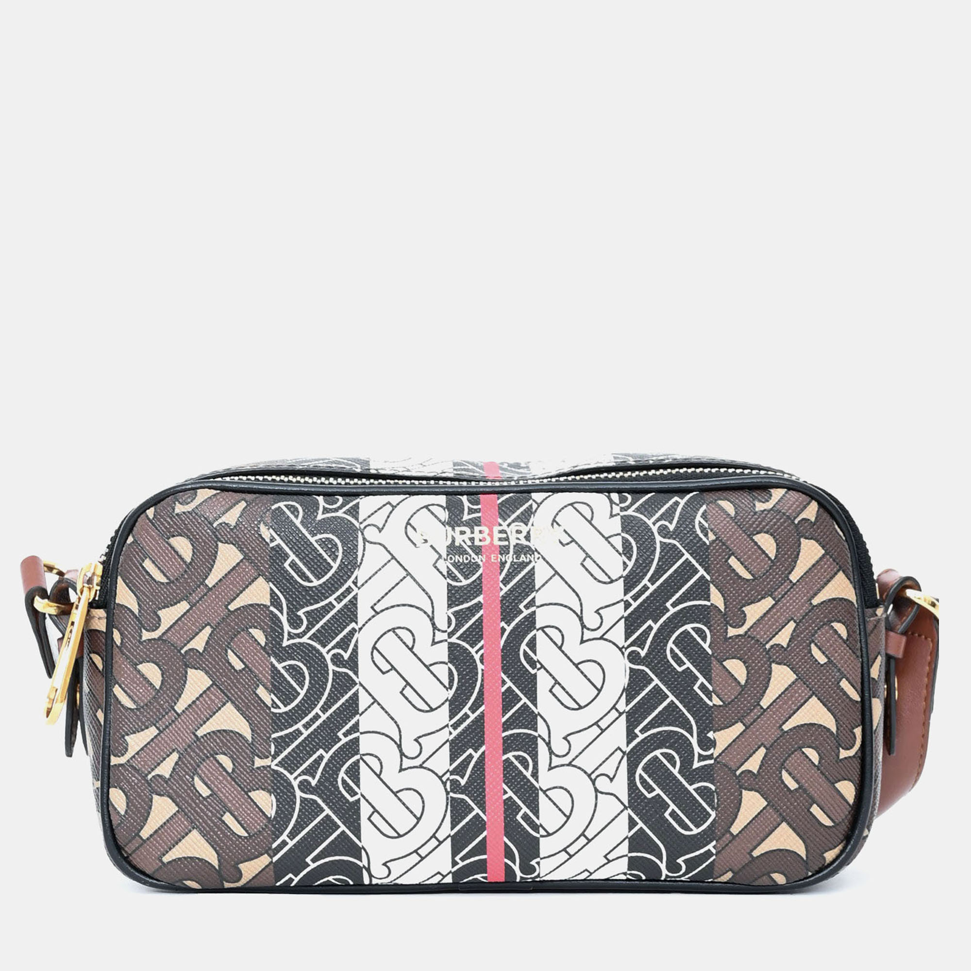 

Burberry Brown Leather TB Monogram Camera Crossbody Bag