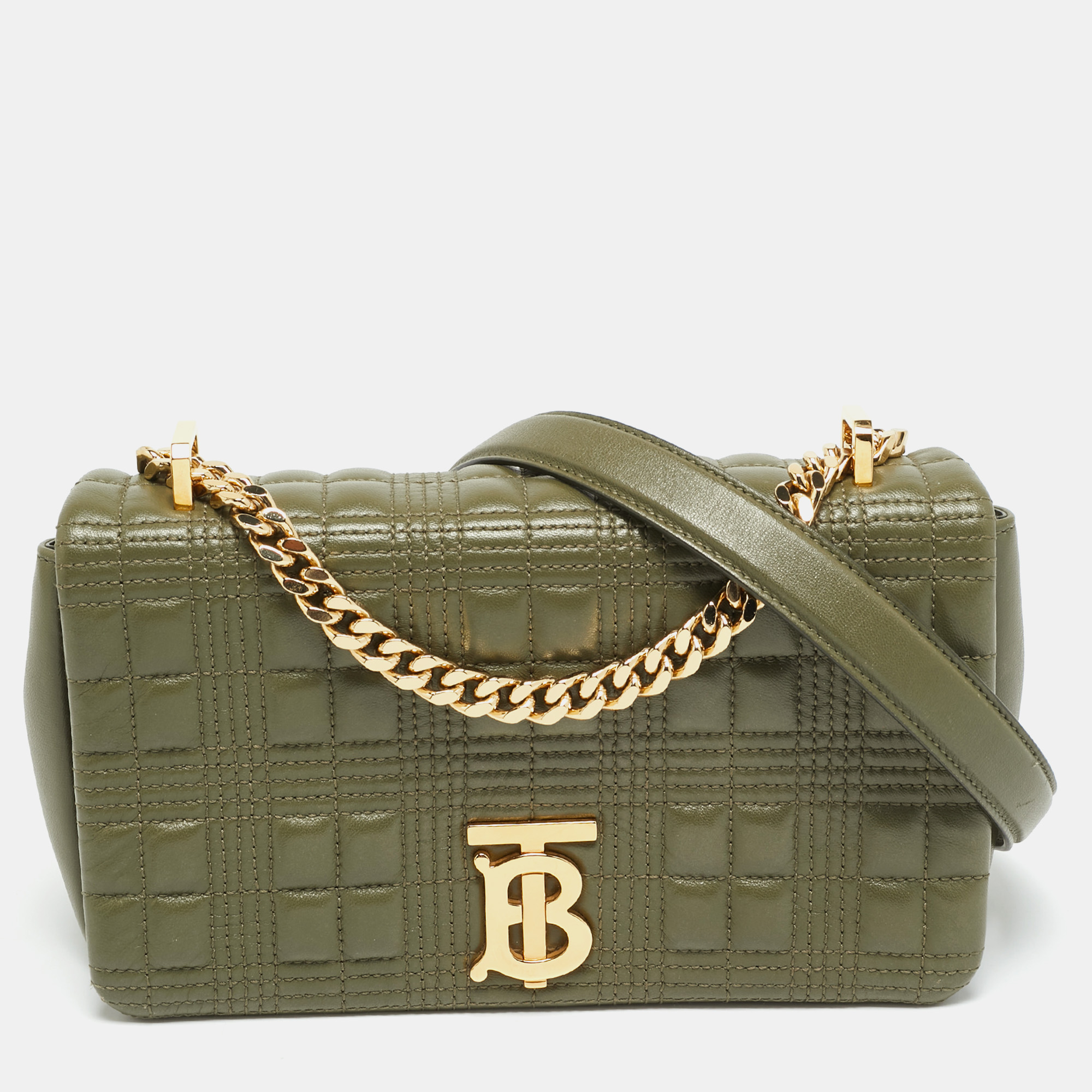 

Burberry Lola  Green Quilted Leather Shoulder Bag