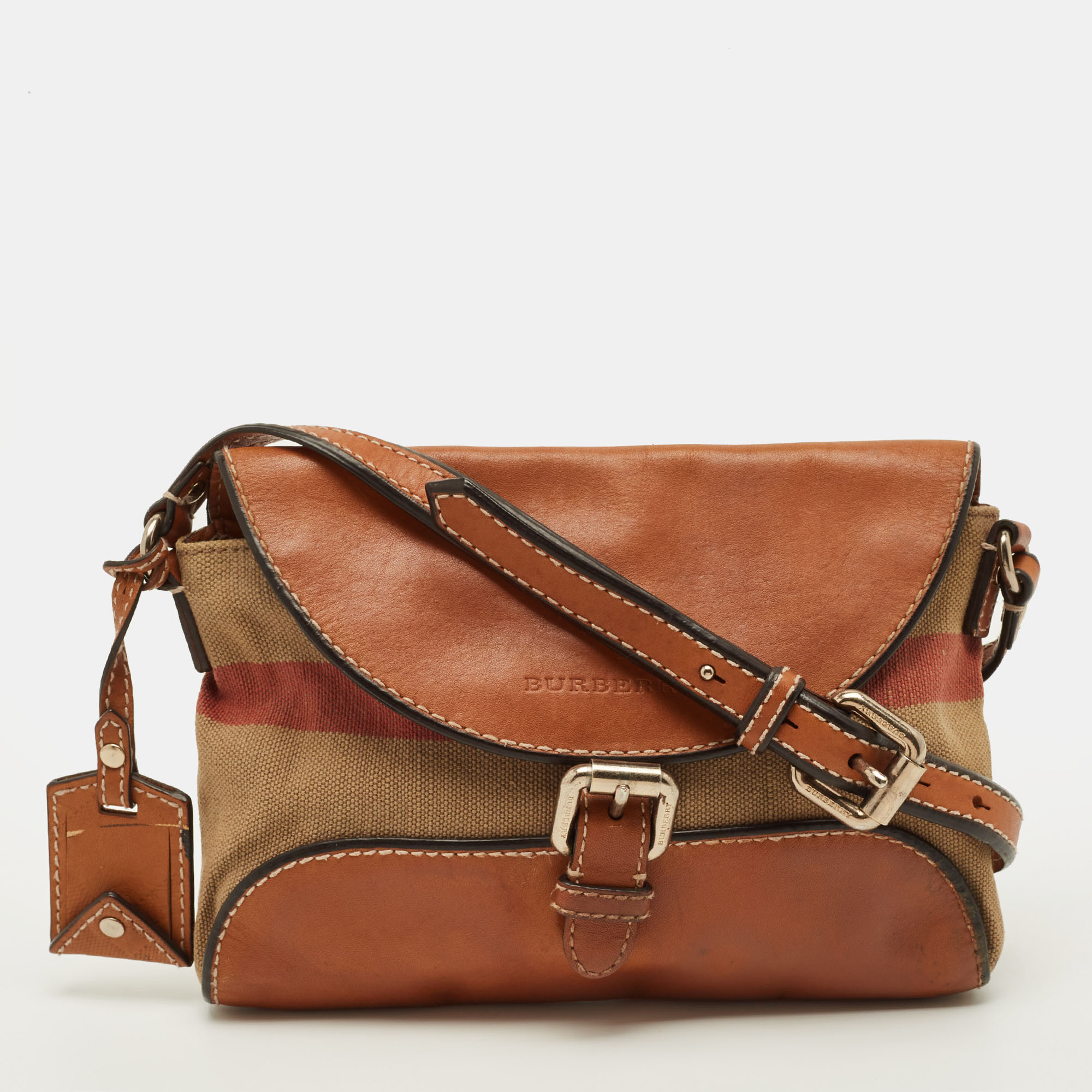 

Burberry Henham Brown Mega Check Canvas and Leather Crossbody Bag