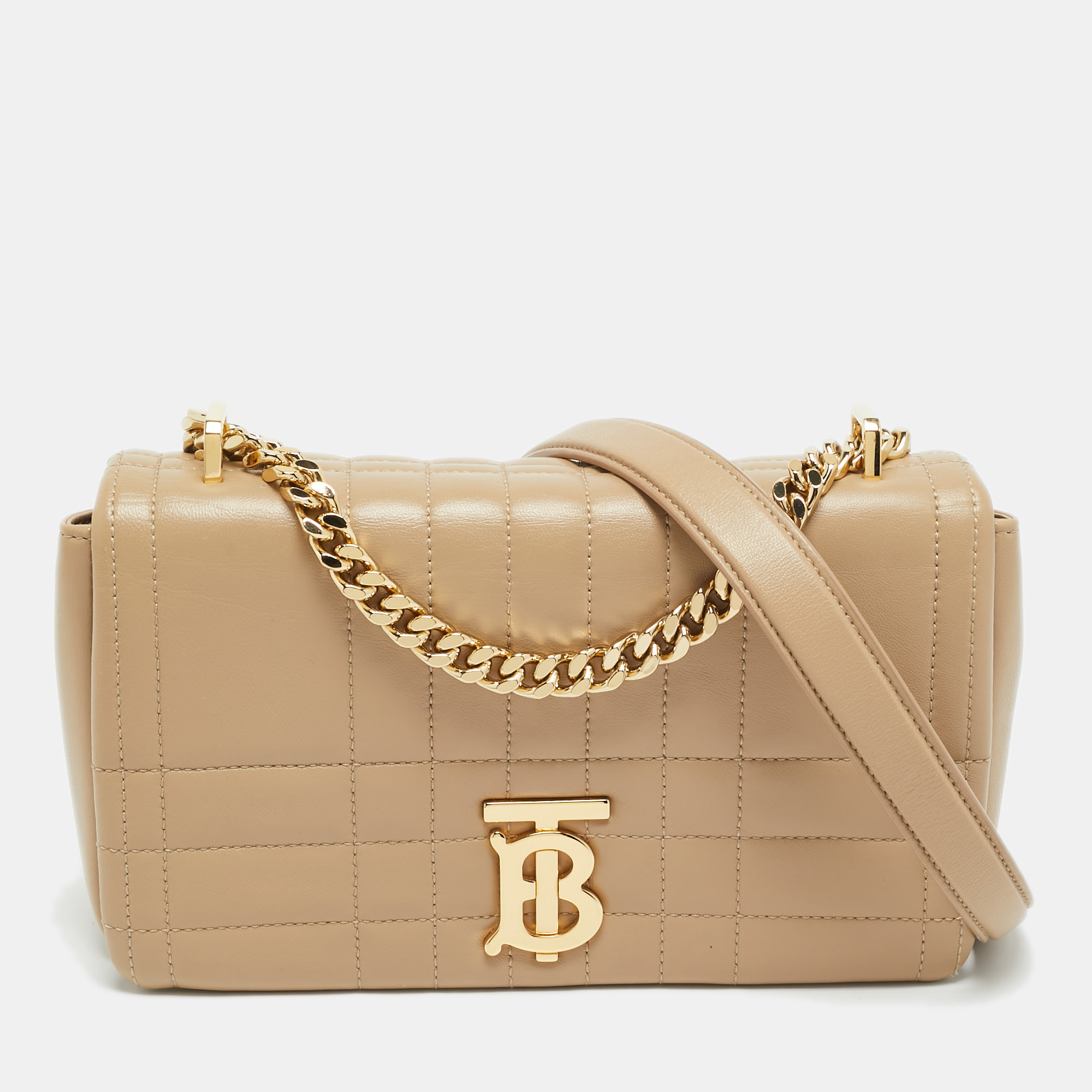

Burberry Lola  Beige Quilted Leather Shoulder Bag