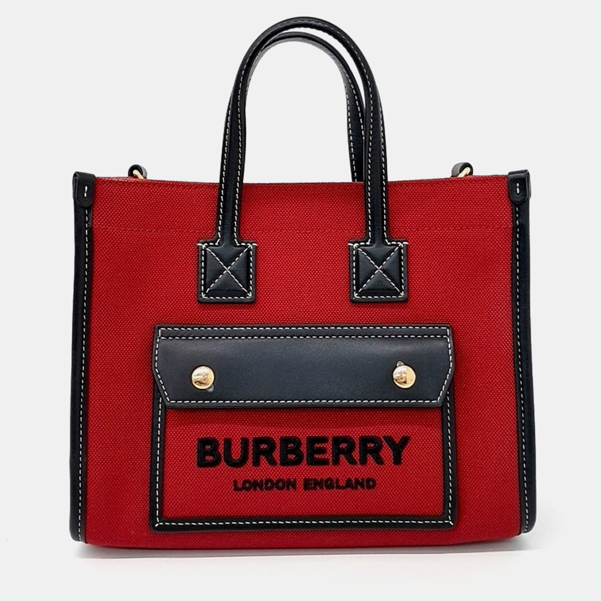 

Burberry Red Fabric Freya Mini Tote Bag