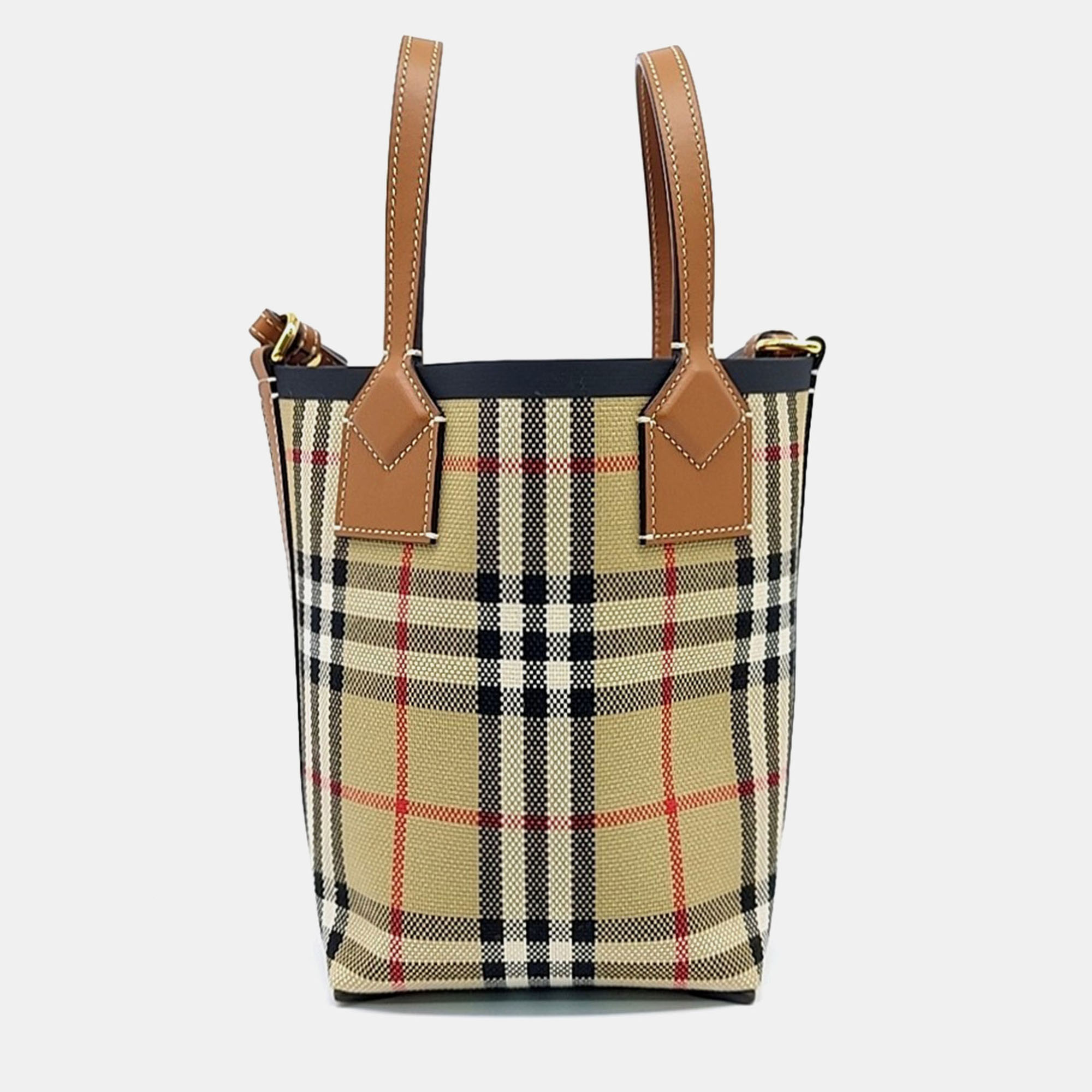 

Burberry Beige Metallic Canvas Bucket Tote and Crossbody Bag