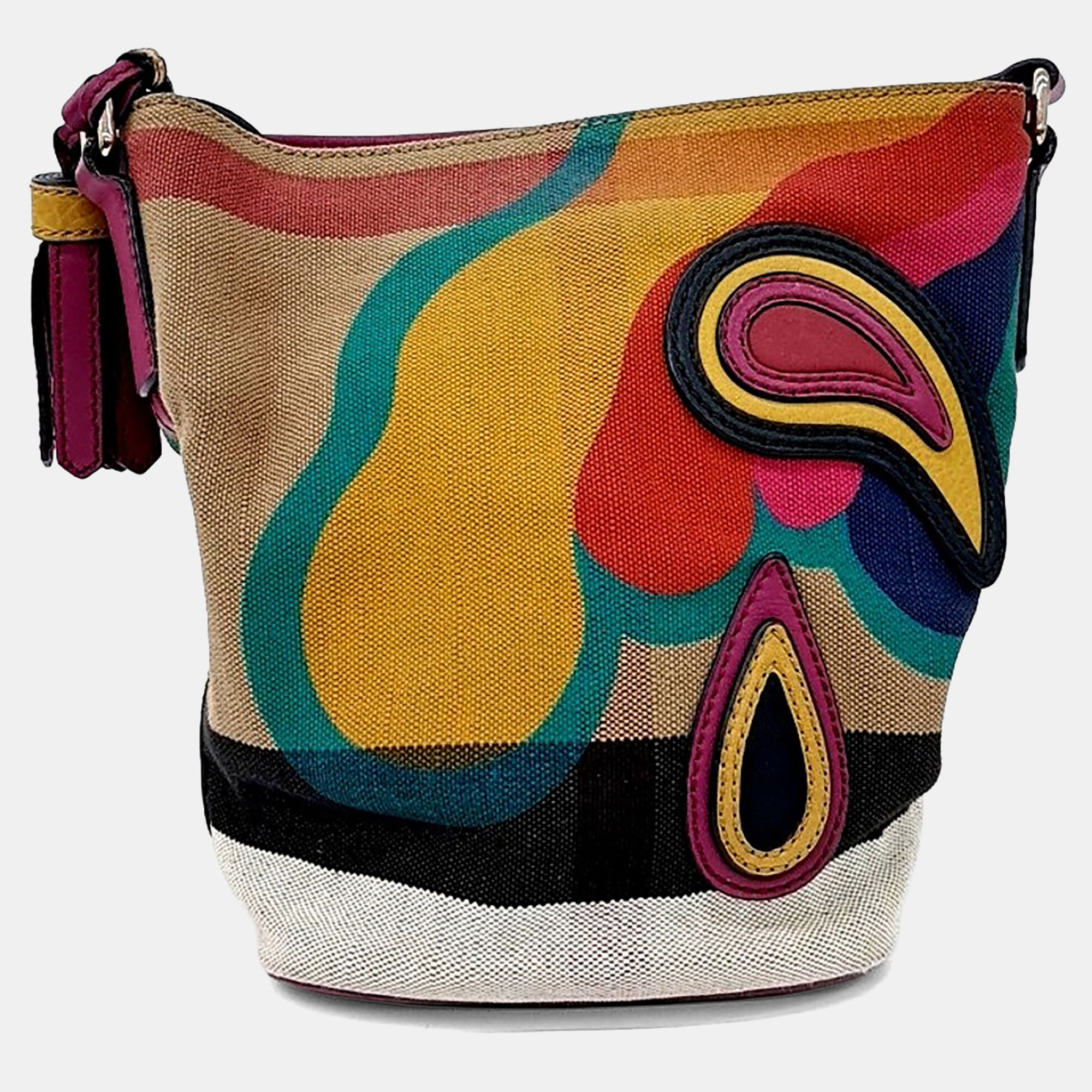 

Burberry Multicolor Canvas Tassel Susanna Mini Hobo Bag