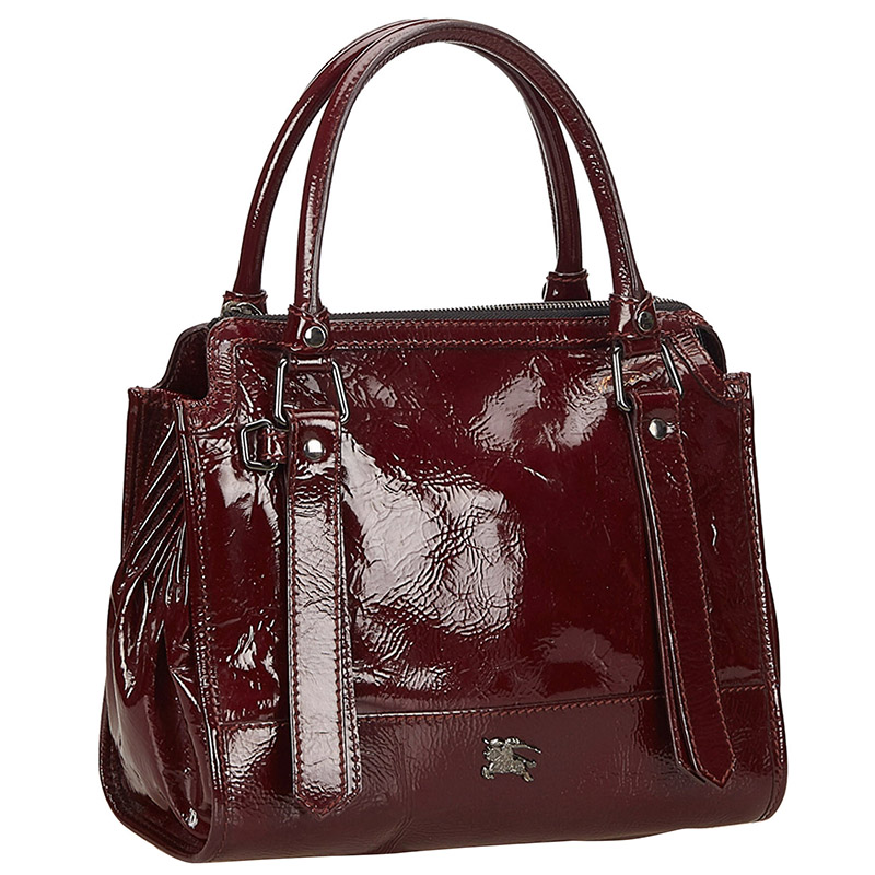 

Burberry Bordeaux Patent Leather Satchel Bag, Burgundy