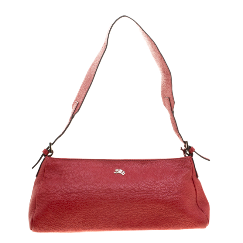 مملوكة مسبقًا Burberry Red Leather Pochette Shoulder Bag