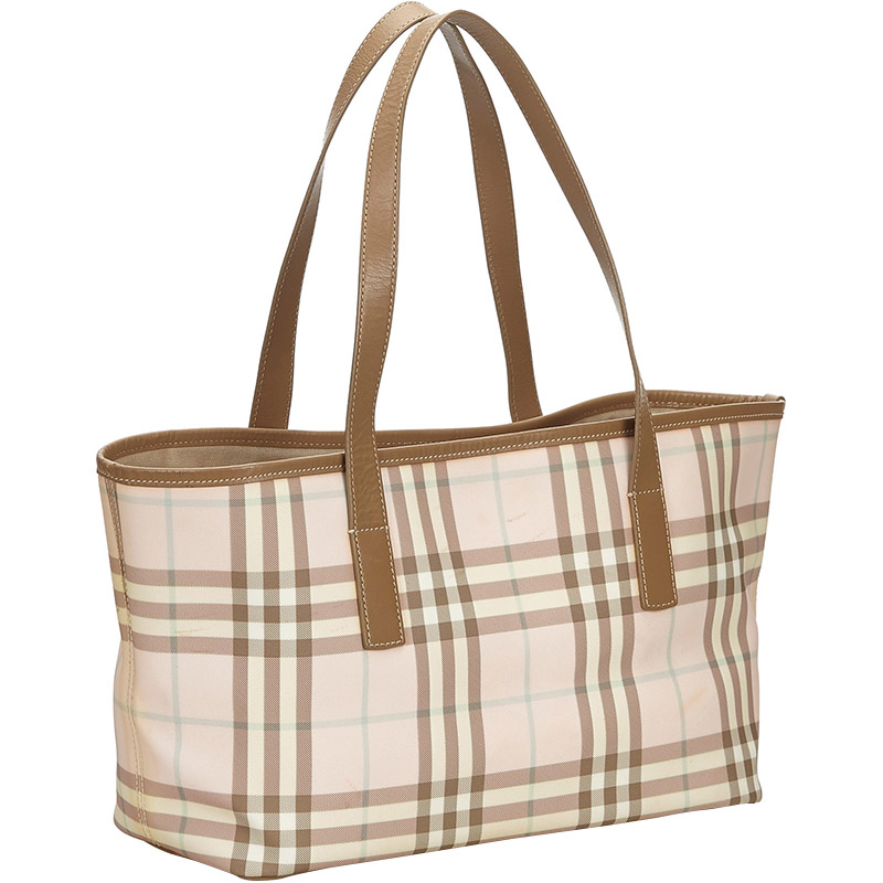 

Burberry Brown Plaid Jacquard Tote Bag, Multicolor