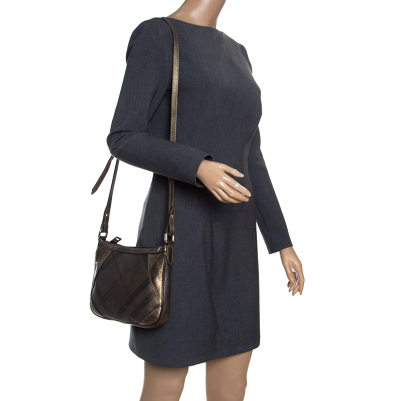 

Burberry Bronze Leather and Nova Check PVC Crossbody Bag, Metallic