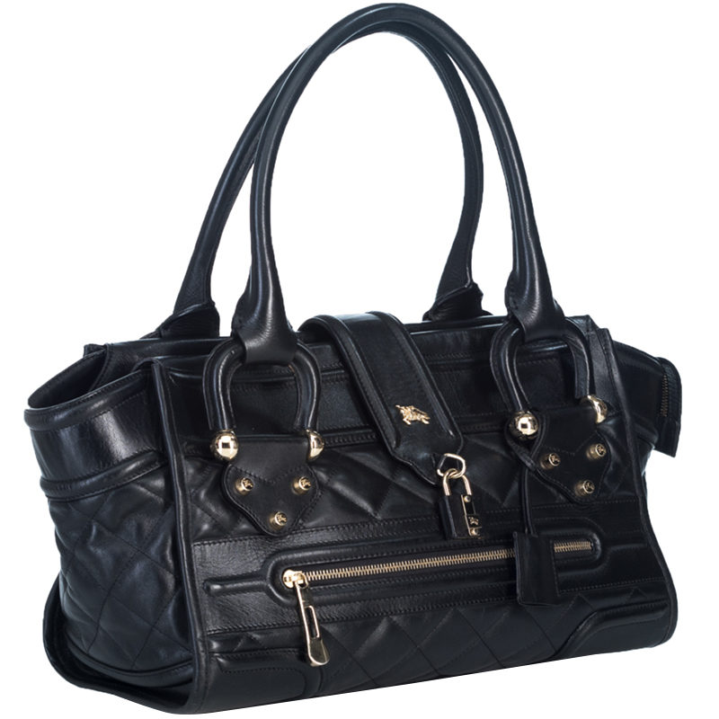 

Burberry Black Quilted Leather Manor Bag