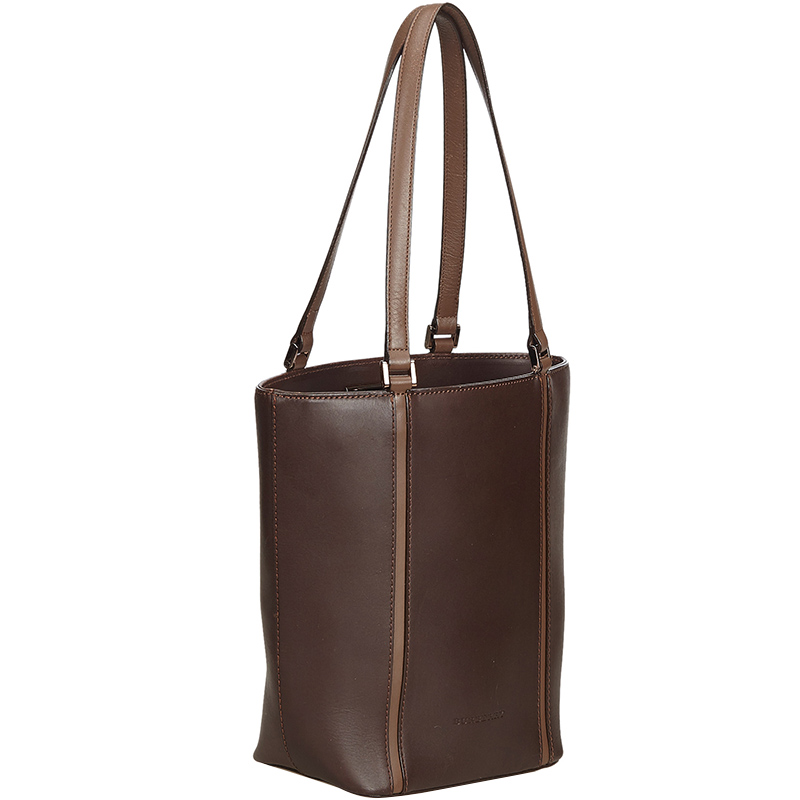 

Burberry Dark Brown Leather Tote Bag