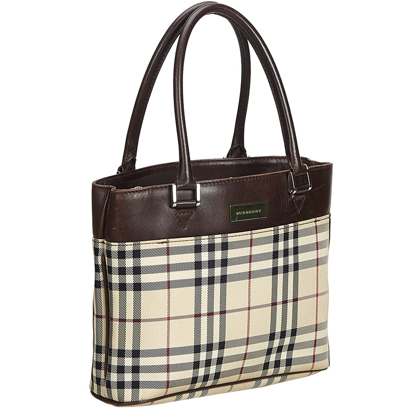 

Burberry Brown Plaid Coated Canvas Everyday Bag, Multicolor