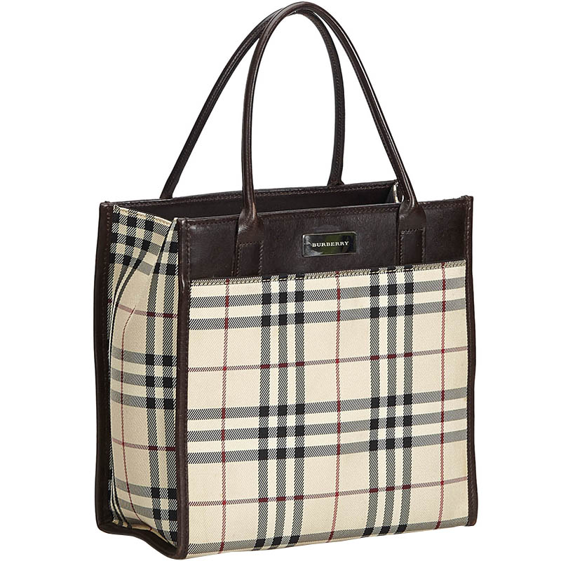 

Burberry Brown Plaid Coated Canvas Everyday Bag, Multicolor
