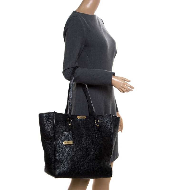 

Burberry Black Grain Leather Woodbury Tote