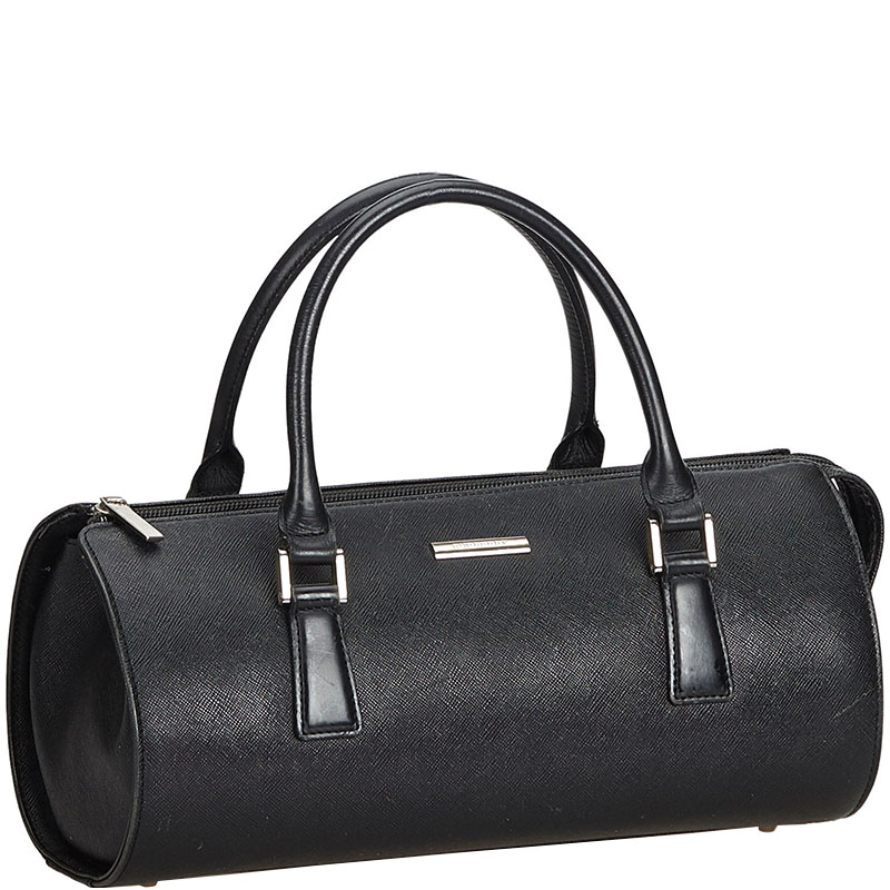 

Burberry Black Leather Top Handle Bag
