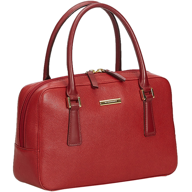 

Burberry Red Leather Satchel