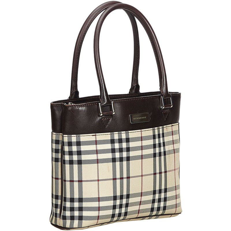 

Burberry Brown Plaid Canvas Everyday Bag, Multicolor