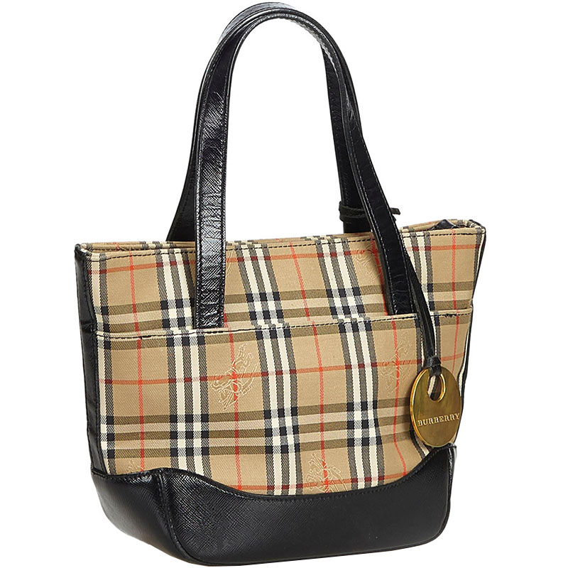 Burberry Brown Plaid Canvas Everyday Bag, Multicolor