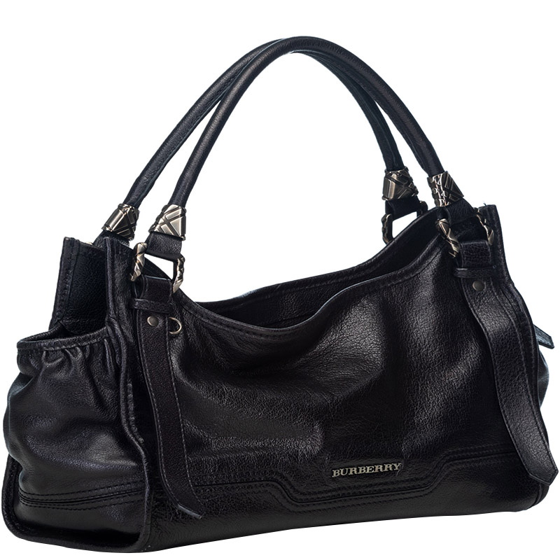

Burberry Black Leather Satchel Bag