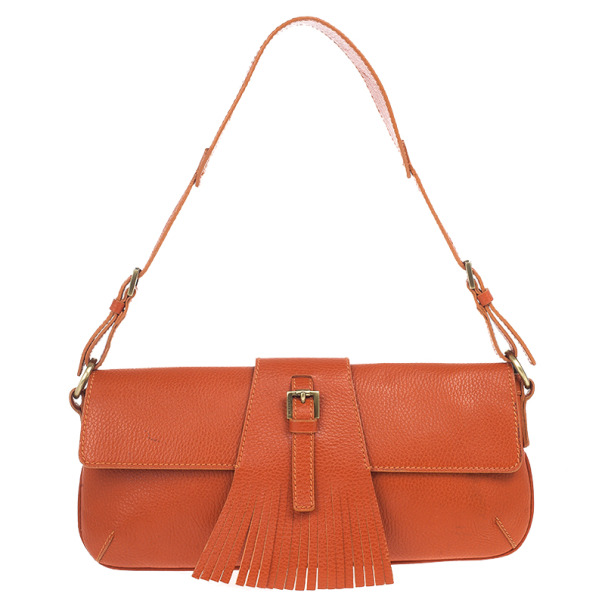 مملوكة مسبقًا Burberry Leather Fringe Flap Shoulder Handbag