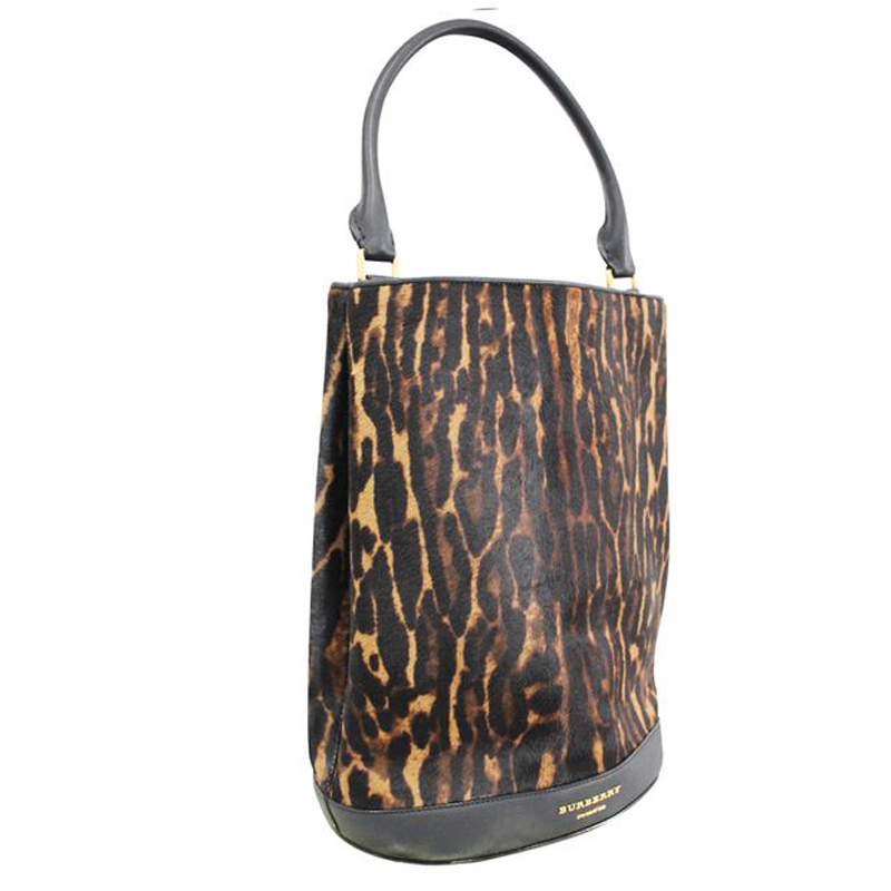 

Burberry Brown Pony Hair Animal Printed Tote