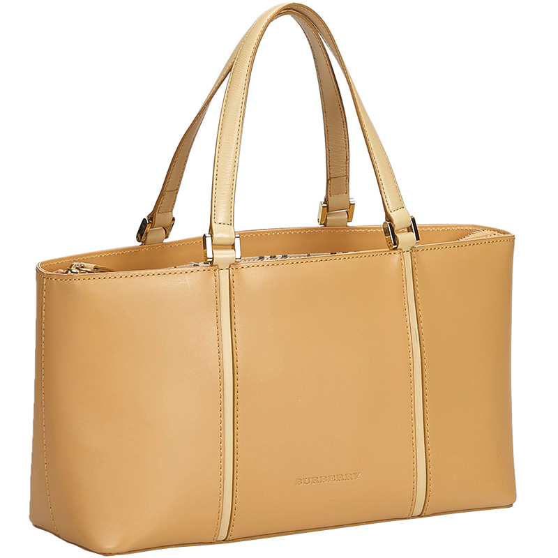 

Burberry Biege Leather Satchel, Beige