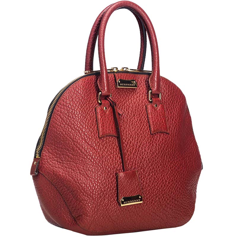 

Burberry Red Grained Leather Orchard Satchel Bag