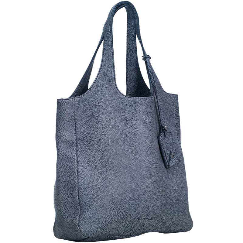 

Burberry Blue Pebbled Leather Tote