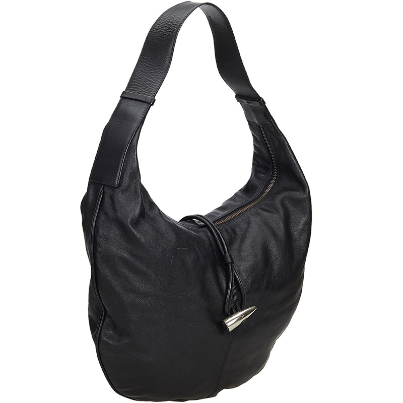 burberry black leather hobo bag