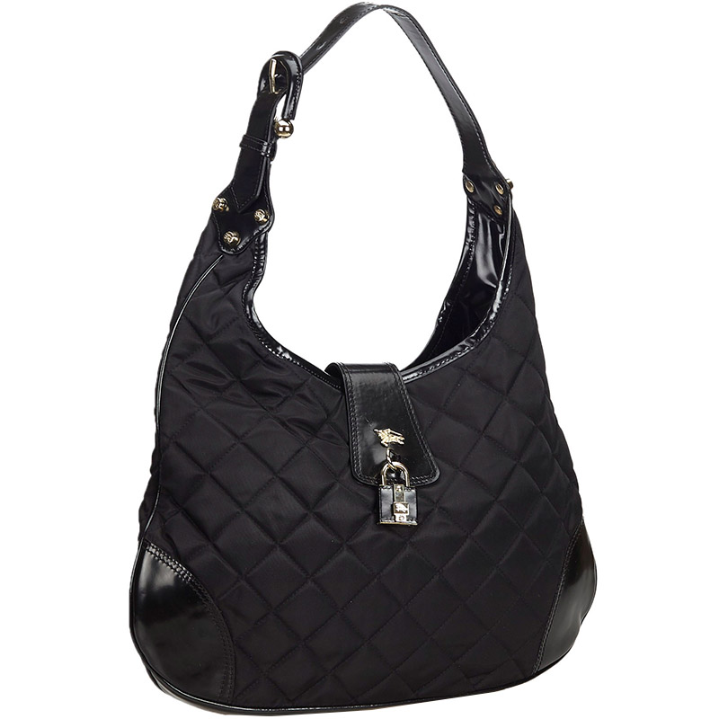 

Burberry Black Quilted Nylon and Leather Brooke Hobo