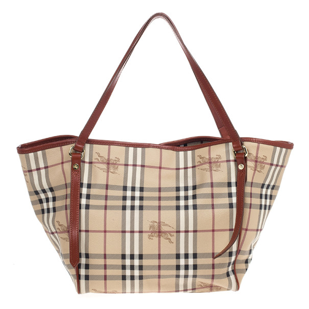 Burberry Small Haymarket Check Tote Bag