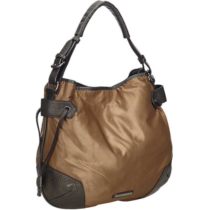 

Burberry Brown Nylon and Leather Top Handle Bag
