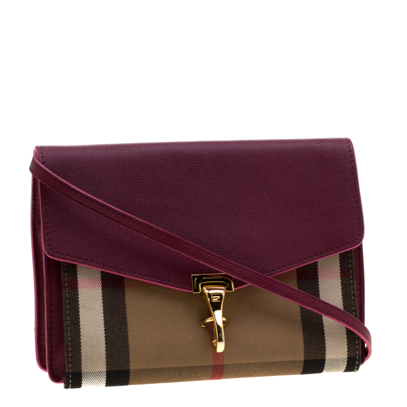 purple burberry purse