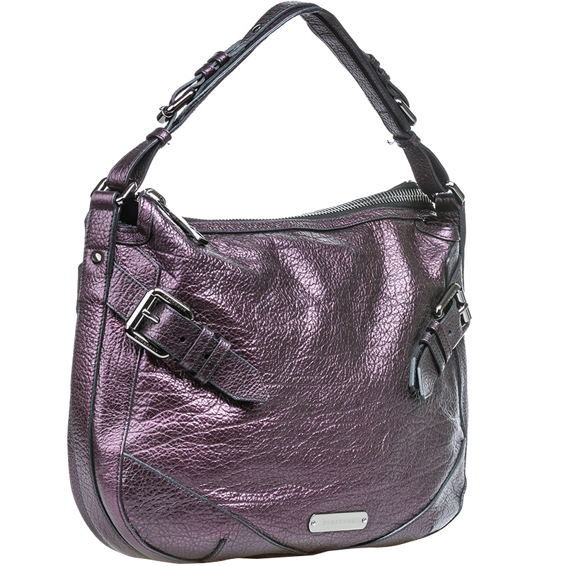 

Burberry Purple Leather Hobo Bag