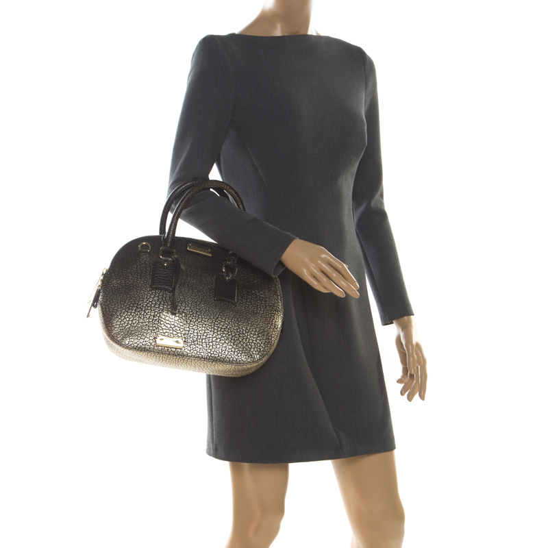

Burberry Gold/Black Ombre Leather  Orchard Bowler Bag