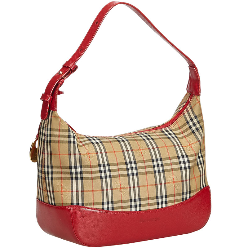 

Burberry Brown House Check Nylon Shoulder Bag, Beige