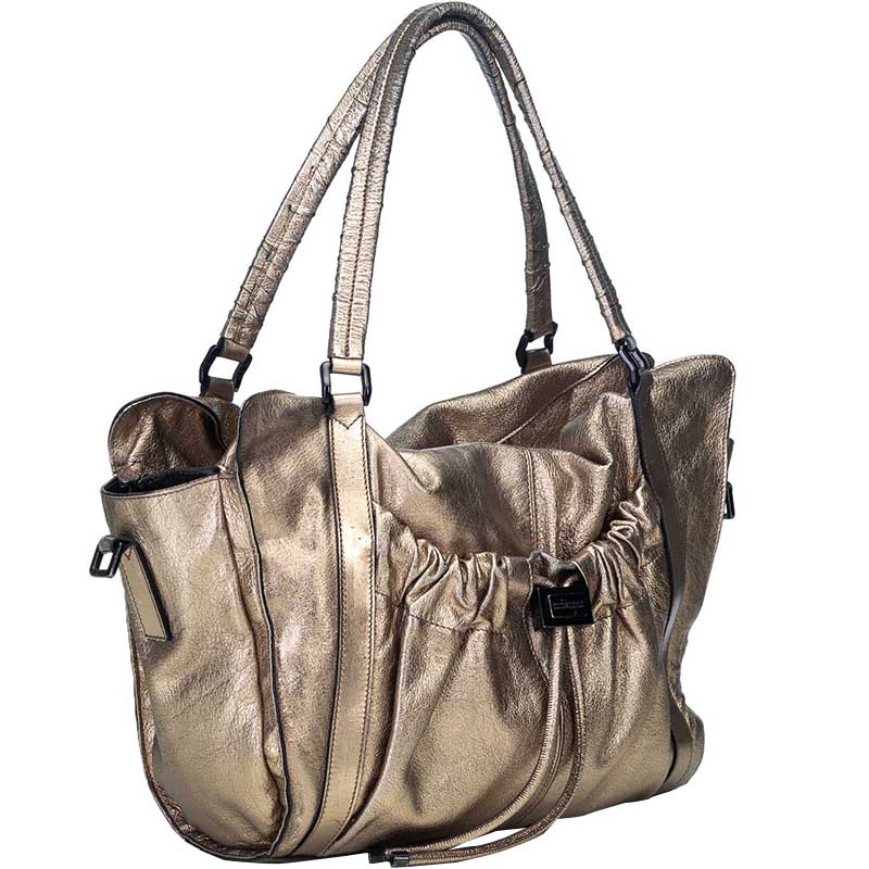 

Burberry Gold Metallic Leather Satchel