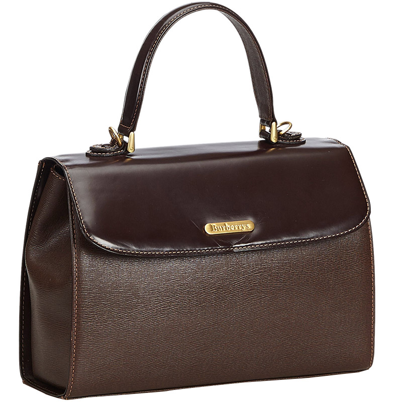 

Burberry Brown Leather Satchel Bag