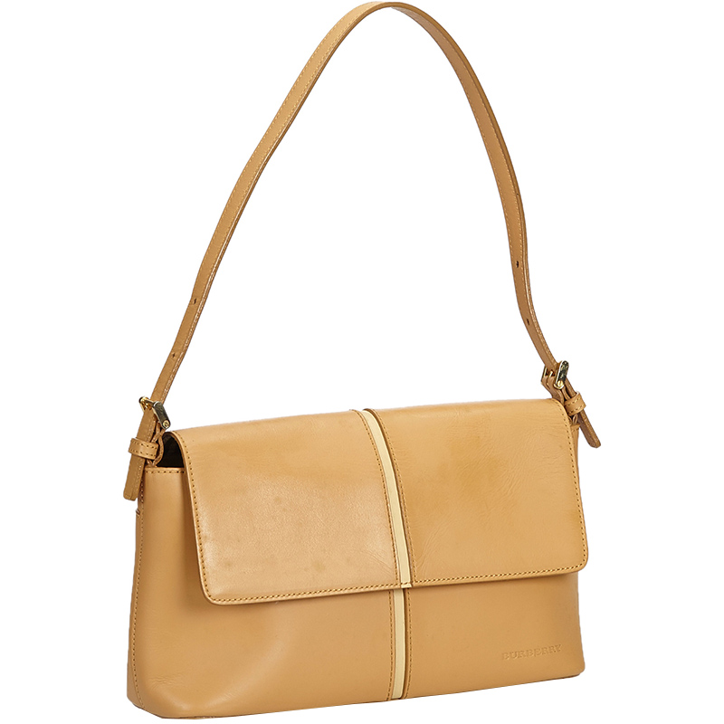 

Burberry Brown/Beige Leather Shoulder Bag