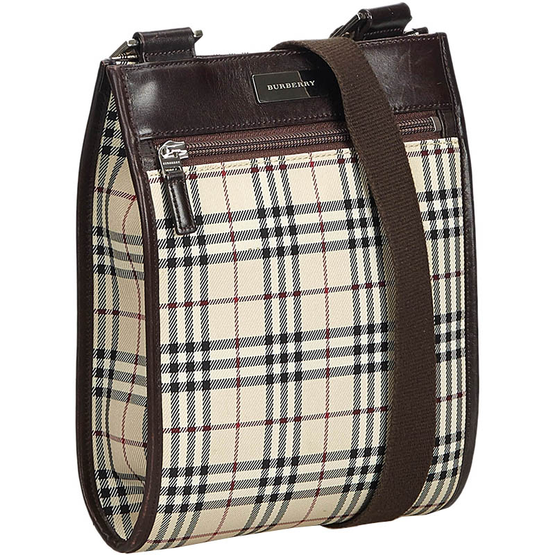 

Burberry Brown/Beige Plaid Canvas Crossbody Bag