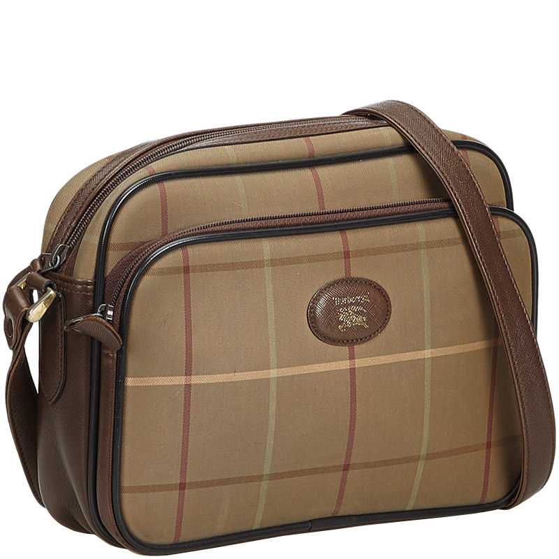 

Burberry Brown/Beige Plaid Jacquard Shoulder Bag