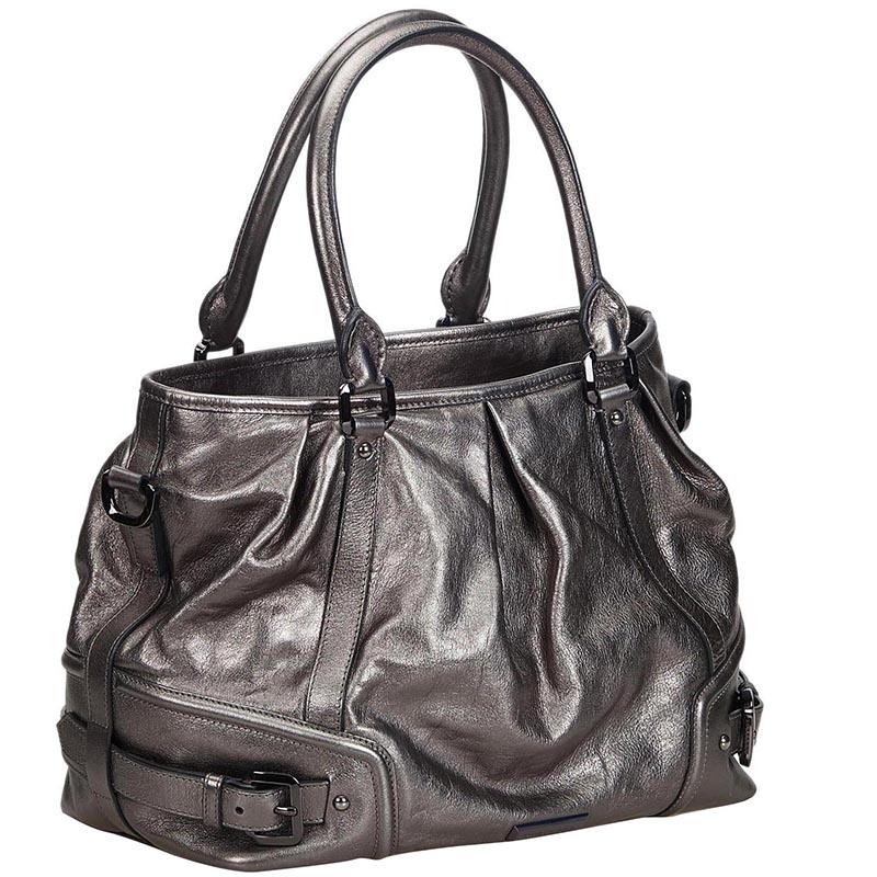 

Burberry Silver Leather Satchel