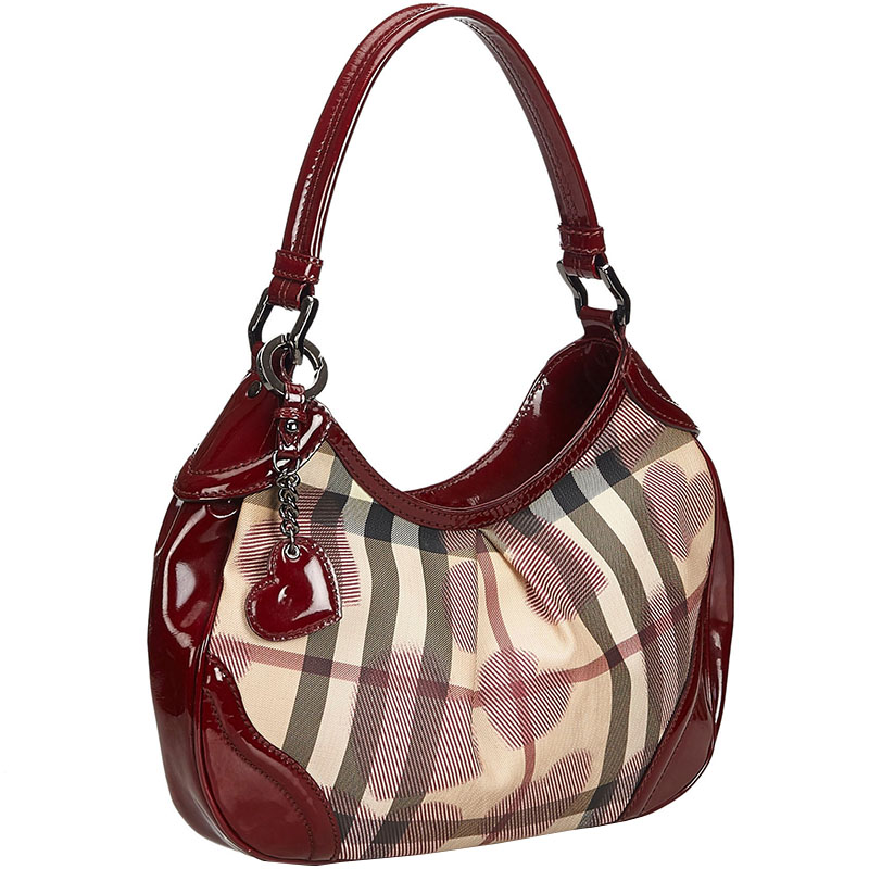 

Burberry Nova Check Heart Print Coated Canvas Shoulder Bag, Multicolor
