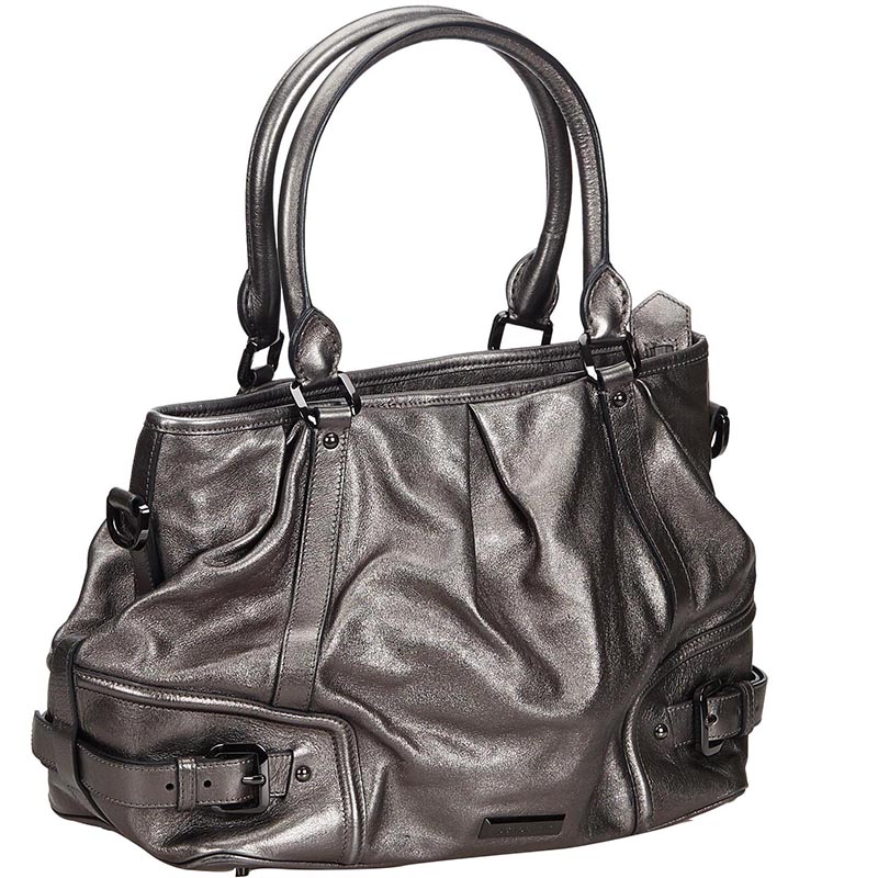 

Burberry Gray Leather Satchel, Grey